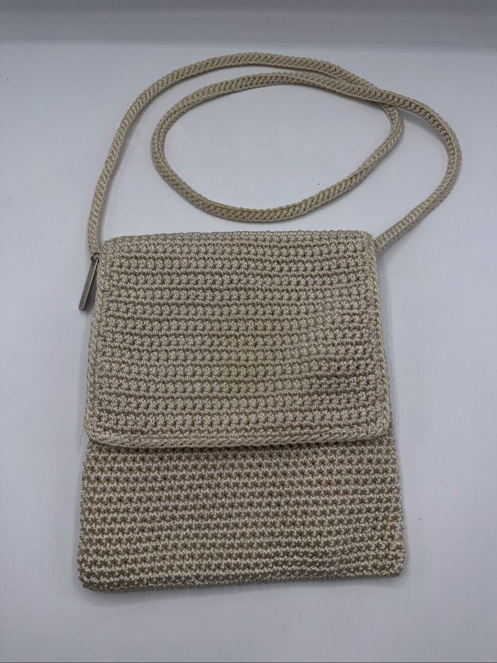 THE SAK Black Crochet Knit Crossbody Purse